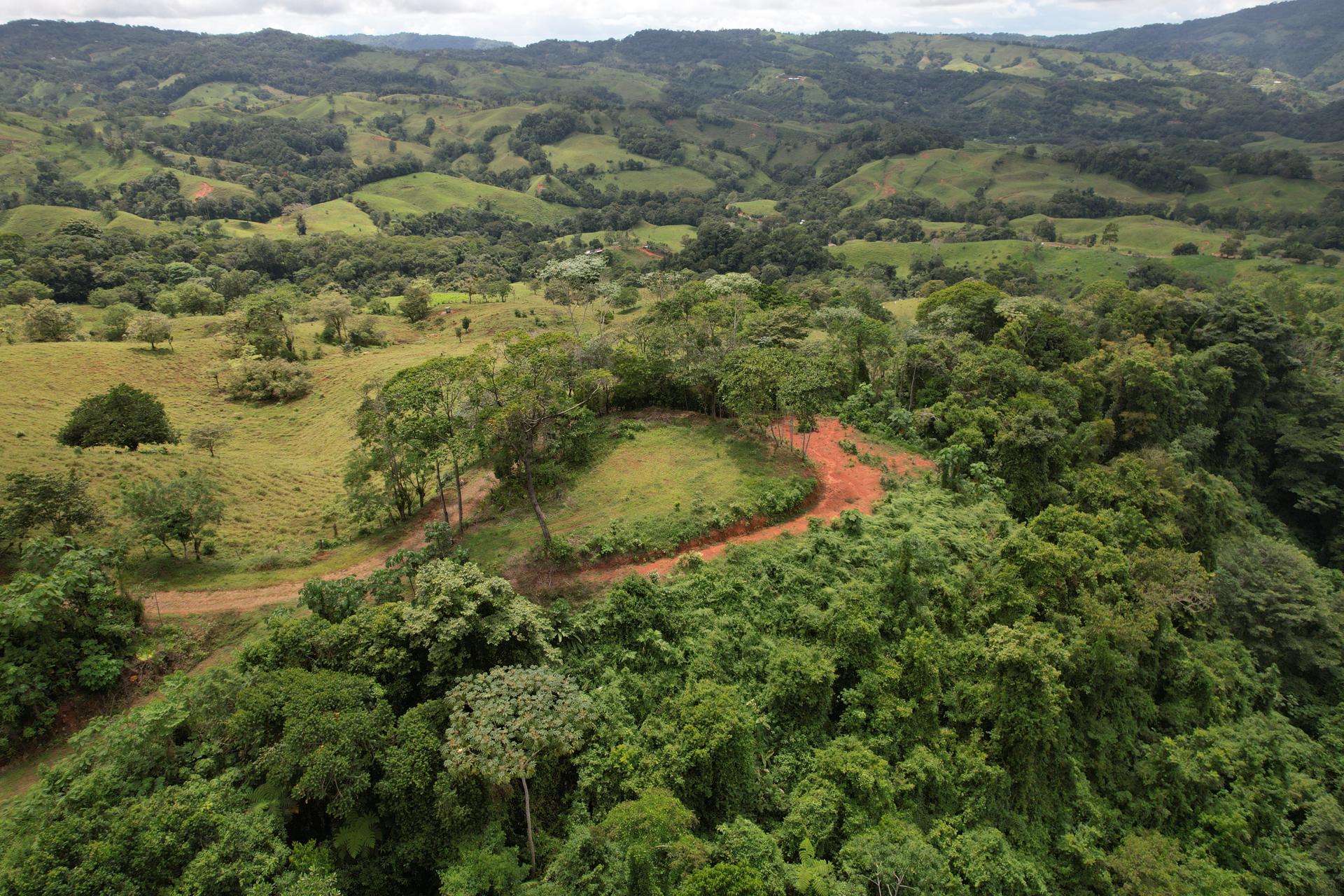 Aerial view of Finca Magnolia land parcels, Platanillo Costa Rica
