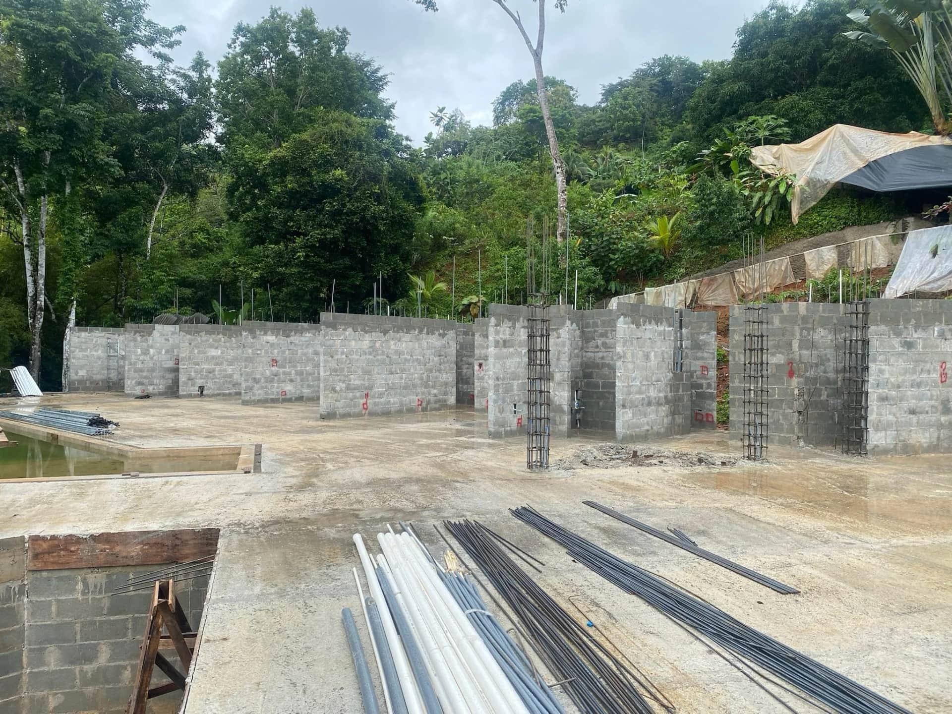 Construction of Concrete Walls - Casa Cavu