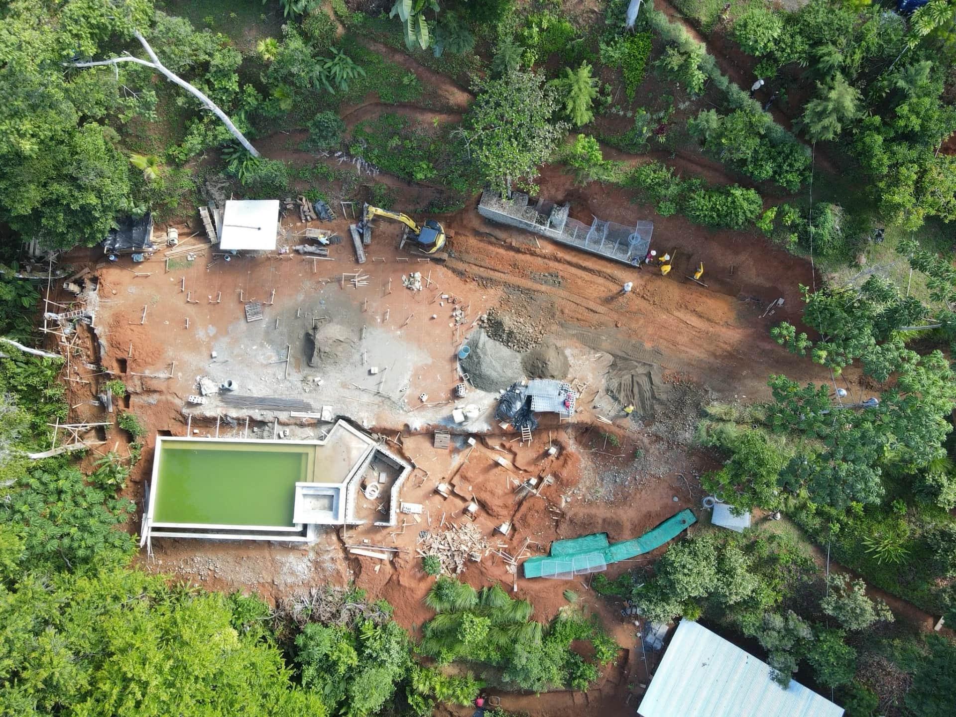 Concrete support columns and mechanical room construction