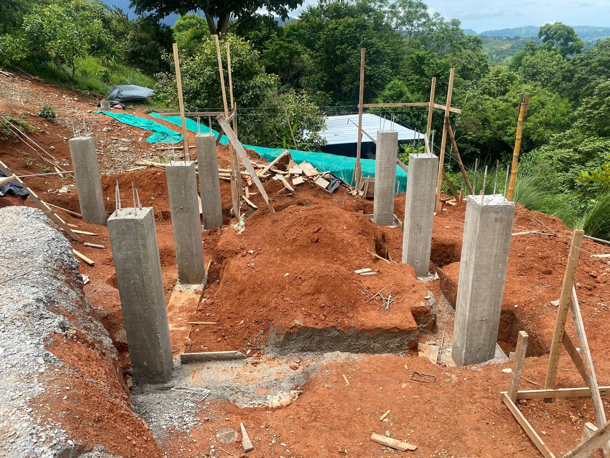 Concrete support columns and mechanical room construction, photo 13
